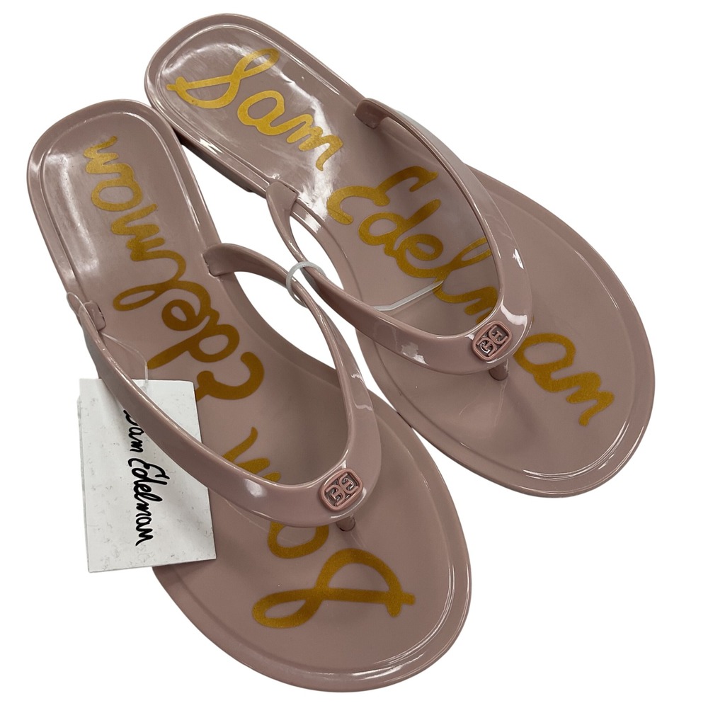 Sam Edelman Dean Rose Dust Jelly Flip Flops Thong Sandals E8100S1650 Womens 7 M